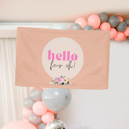 Lona Rosa polvorienta floral "hola cuarenta" retro
