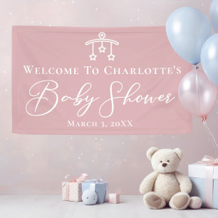 Lona Rosa polvoriento Fiesta personalizado de Baby Show