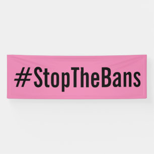 Lona Rosa proabortista de marzo de los #StopTheBans