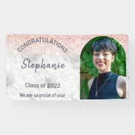 Lona Rosa Purpurina Oro Fotos Felicitaciones Graduación