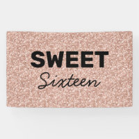 Rosa Purpurina Oro Hola Dulce Dieciséis Cumpleaños