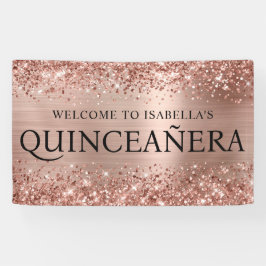 Lona Rosa Purpurinoso Relieve metalizado dorado Quincea