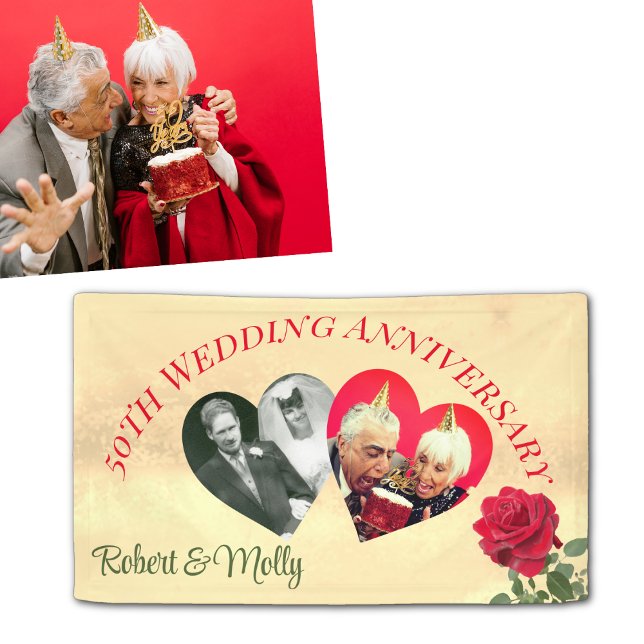 Lona Rosa Roja personalizada Aniversario  (Subido por el creador)