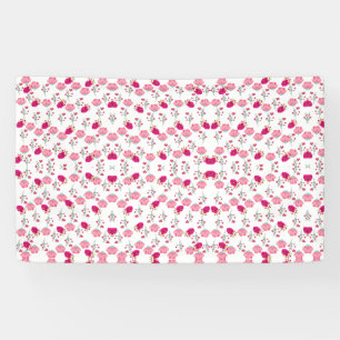 Lona Rosa Rojo y Sonrosado Patrón de Jardín Floral Simé