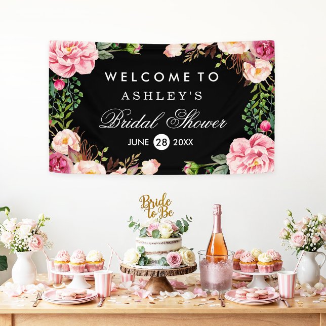 Lona Rosa romántico envolvimiento floral Boda ducha de  (Subido por el creador)