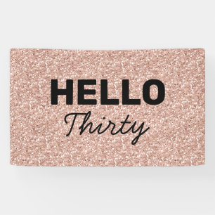 Lona Rosa Rosa Gold Hola 30 cumpleaños