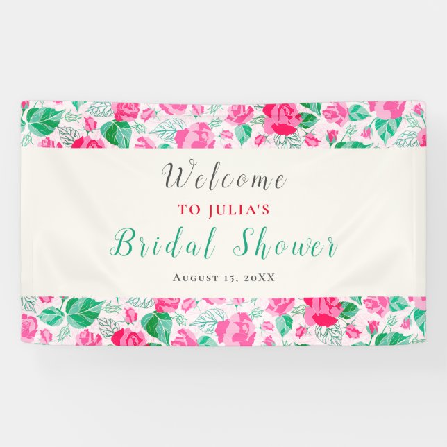 Lona Rosa verde rosa Petals Flores Boda Jardín (Horizontal)