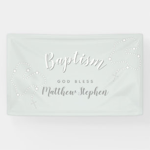 Lona Rosario del bautismo en azul en polvo