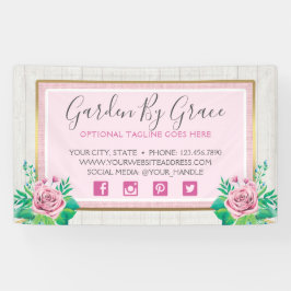 Lona Rosas acuáticos y cabaña de madera rústica