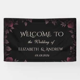 Lona Rosas Burgundy Oscuras Elegantes Boda Negra