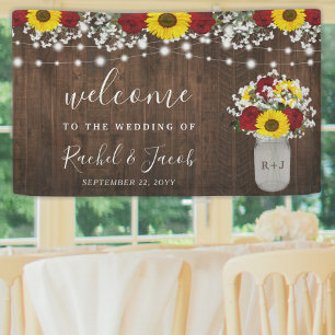 Lona Rosas de girasoles rusos Jar String Lights Boda