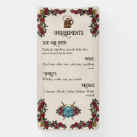Rosas Monograma D20 Menú de Bar de Boda RPG
