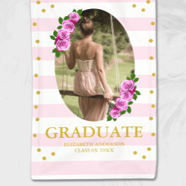 Lona Rosas rosadas a rayas graduación