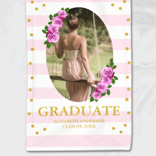 Lona Rosas rosadas a rayas graduación (Subido por el creador)
