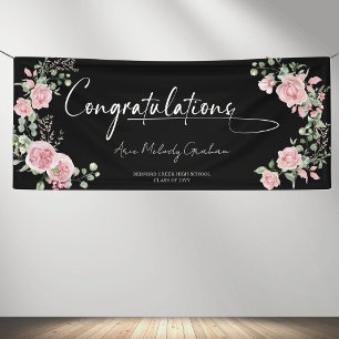 Lona Rosas Rosadas Modernas Felicitaciones Banner de Gr