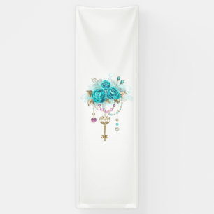 Lona Rosas turquesas con llaves