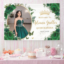 Rosas Verdes Esmeralda Quinceañera Floral Foto