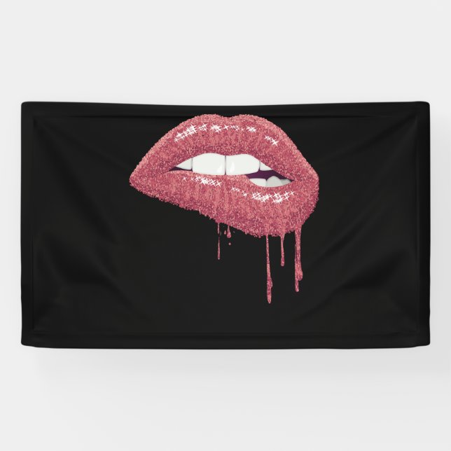 Lona Rose Gold Lipstick Kiss Hot 80s Drip Lips 1980 (Horizontal)