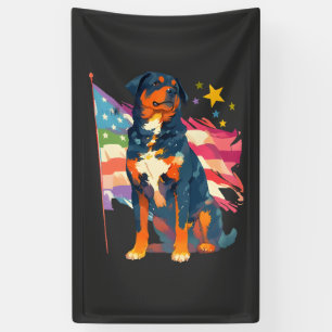 Lona Rottweiler patriótico con arte de la bandera de EE