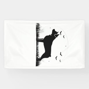 Lona Rottweiler Perro Halloween Luna Silueta Oversize