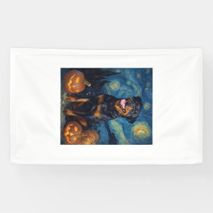 Lona Rottweiler Perro Lindo Halloween Jack O Lantern Ca
