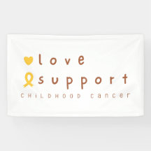 Rótulo Banner de apoyo al cáncer infantil