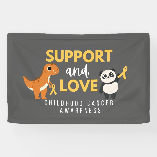 Lona Rótulo Banner de apoyo al cáncer infantil (Horizontal)