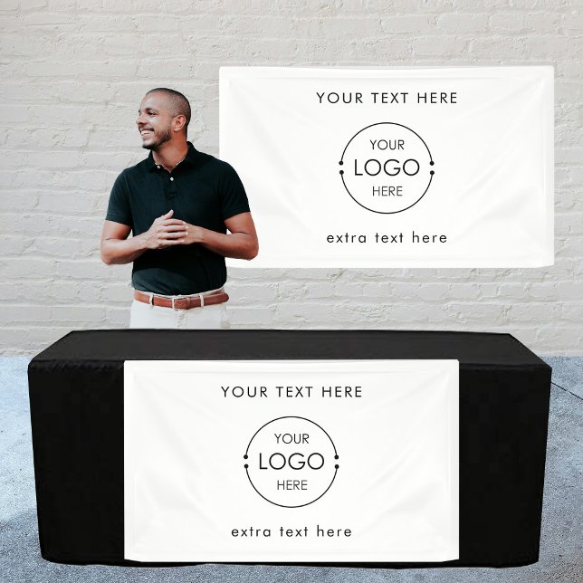 Lona Rótulo de banner colgante del logotipo comercial d (Custom Business Logo Vendor Hanging Banner Sign)