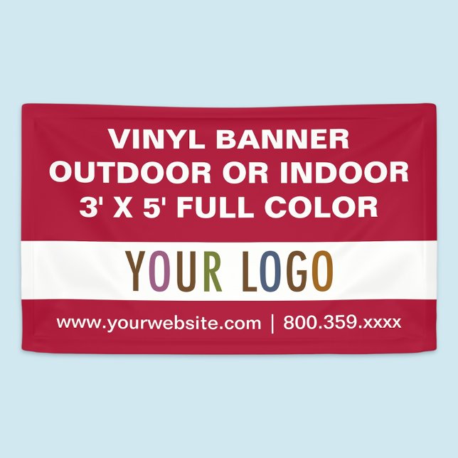 Lona Rótulo de banner de vinilo de 3' x 5' Personalizad (MISOOK Vinyl Banner with Logo 3 x 5 ft)