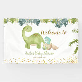 Lona Rótulo de Banner grande de Dinosaur Baby Shower