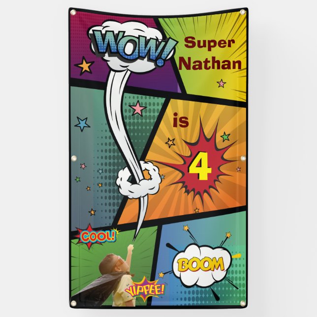 Lona Rótulo de burbuja de discurso de cumpleaños de sup (Vertical)