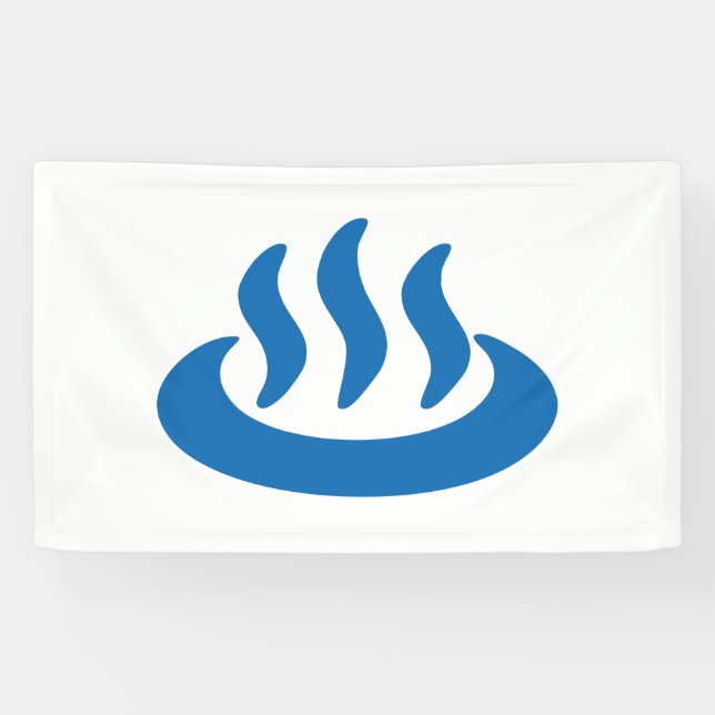 Lona Rótulo del japonés del 温泉 de las aguas termales (Horizontal)