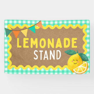 Lona Rótulos para niños Booth Gingham Lemons