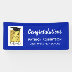 Lona Royal Blue & Gold GRAD Color personalizado Gra