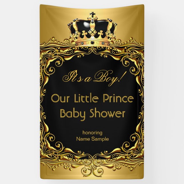 Lona Royal Gold Black Crown Baby Shower Boy 2 (Vertical)