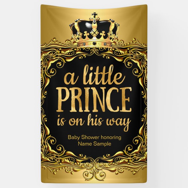 Lona Royal Gold Black Crown Baby Shower Boy 3 (Vertical)