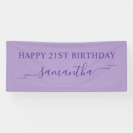 Lona Royal Purple Happy 21st Birthday Ribbon Name