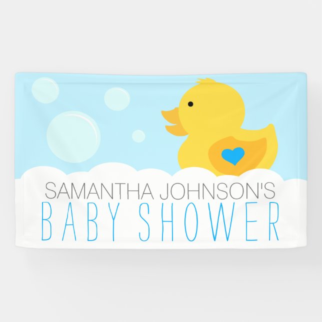 Lona Rubber Ducky Bubble Bath Boy Baby Shower (Horizontal)