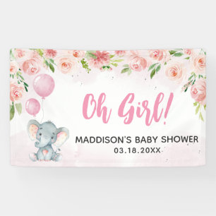 Lona Rubor Pink Elephant Baby Shower