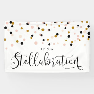 Lona Rubor y Gold Modern Confetti Dots Stellabration