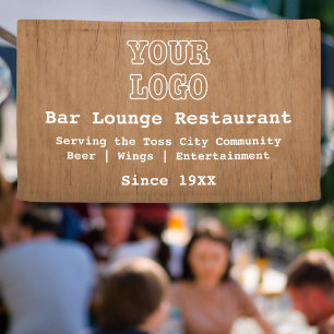 Lona Rustic Add Logo Bar Lounge Restaurant Marketing