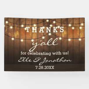 Lona Rustic Boda Country String Lights Gracias A Todos