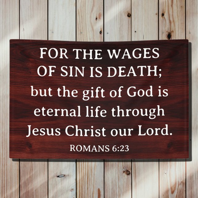 Lona Rustic King James Bible Romans Christian Gospel (Subido por el creador)