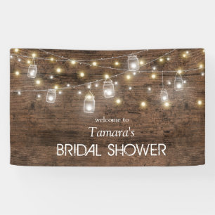 Lona Rustic Mason Jar String enciende ducha de novia