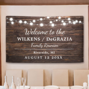 Lona Rustic Modern Welcome Family Reunion String Lights