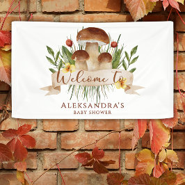 Lona Rustic Mushroom Fall Baby Shower Welcome Sign