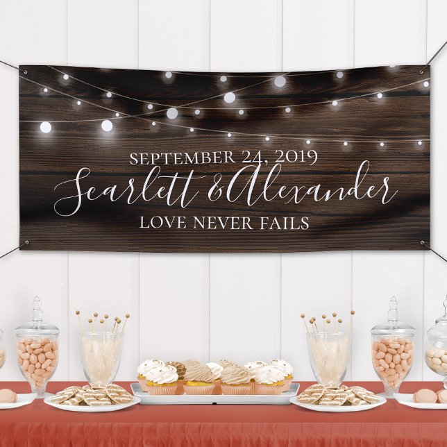 Lona Rustic String Lights Wood Boda (Subido por el creador)