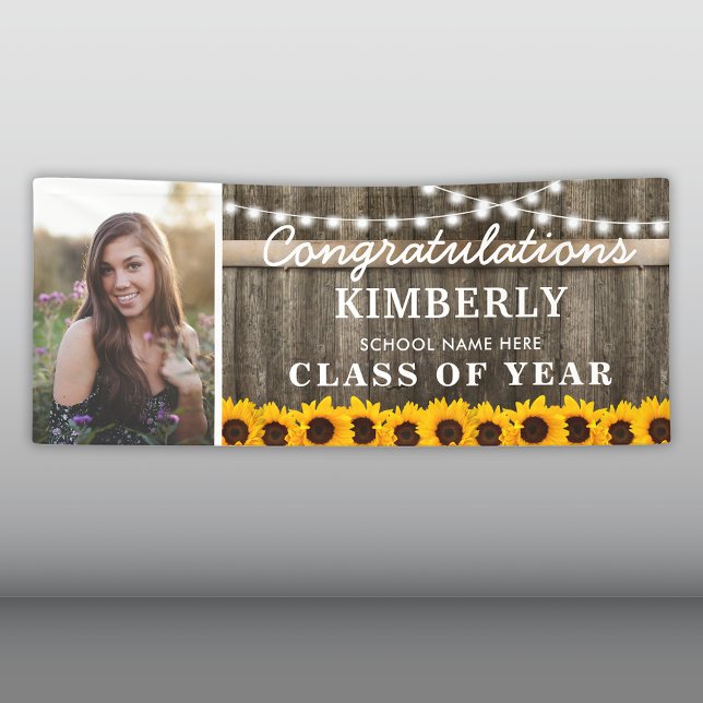 Lona Rustic Sunflower 2023 Graduation Photo (Subido por el creador)