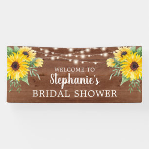 Lona Rustic Sunflower Ilumina la ducha de novia maderer