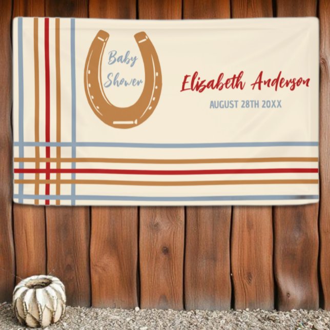 Lona Rustic Western Horseshoe Baby Shower (Subido por el creador)